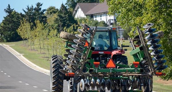 Farm equipment on the road